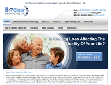 Tablet Screenshot of hearclearhearingaids.com